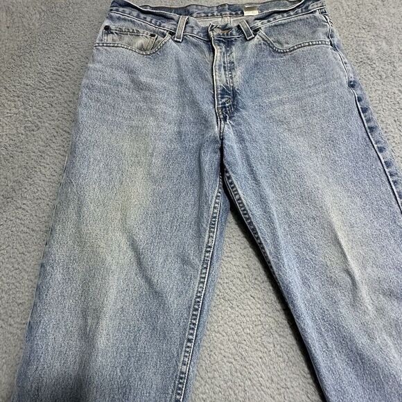 Vintage‎ LEVI'S 586 Distressed  Denim Blue Jeans Relaxed Straight Leg W34 L30 - Picture 5 of 13